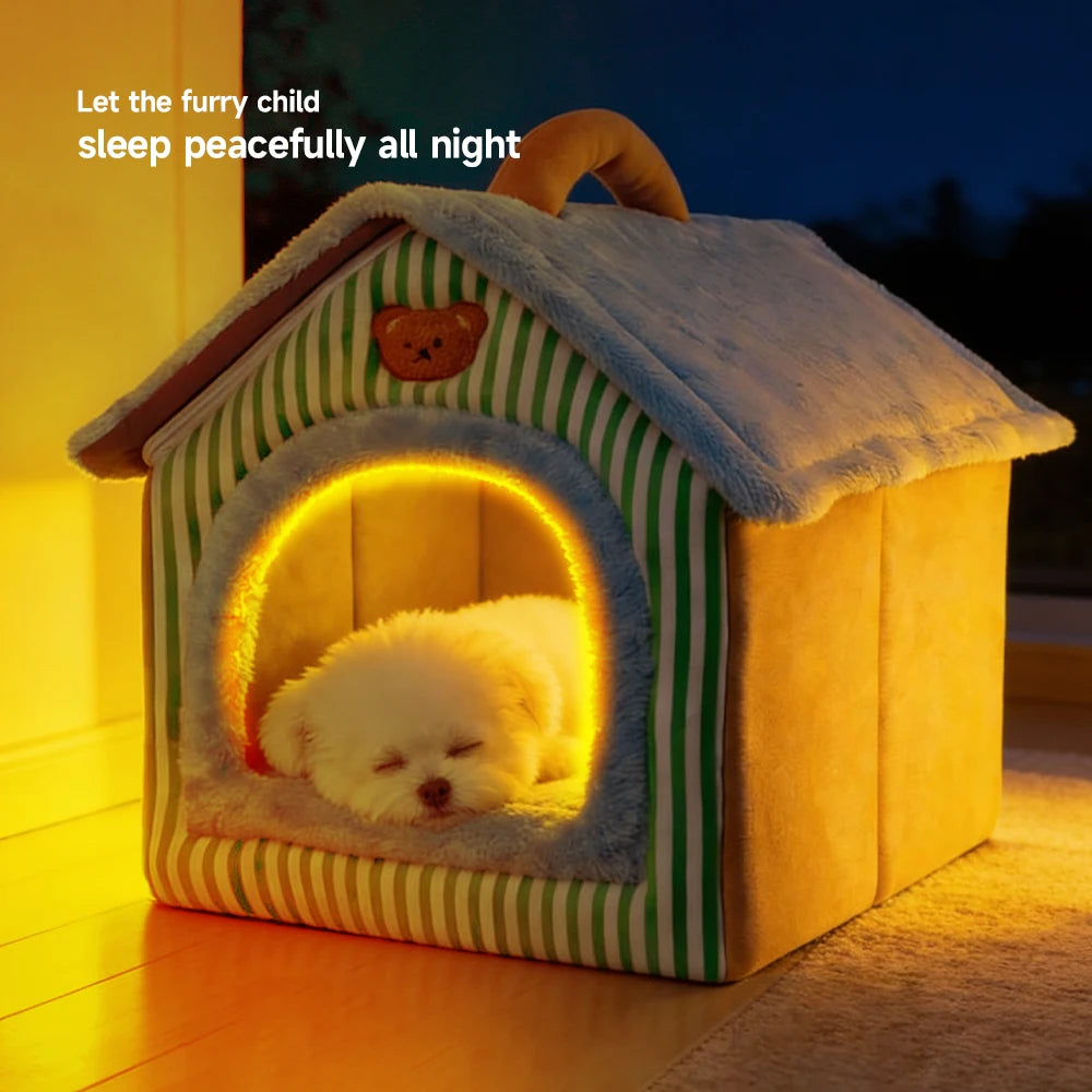 Foldable Pet House – Removable Washable Cat House & Cozy Bed for Cats & Small Dogs