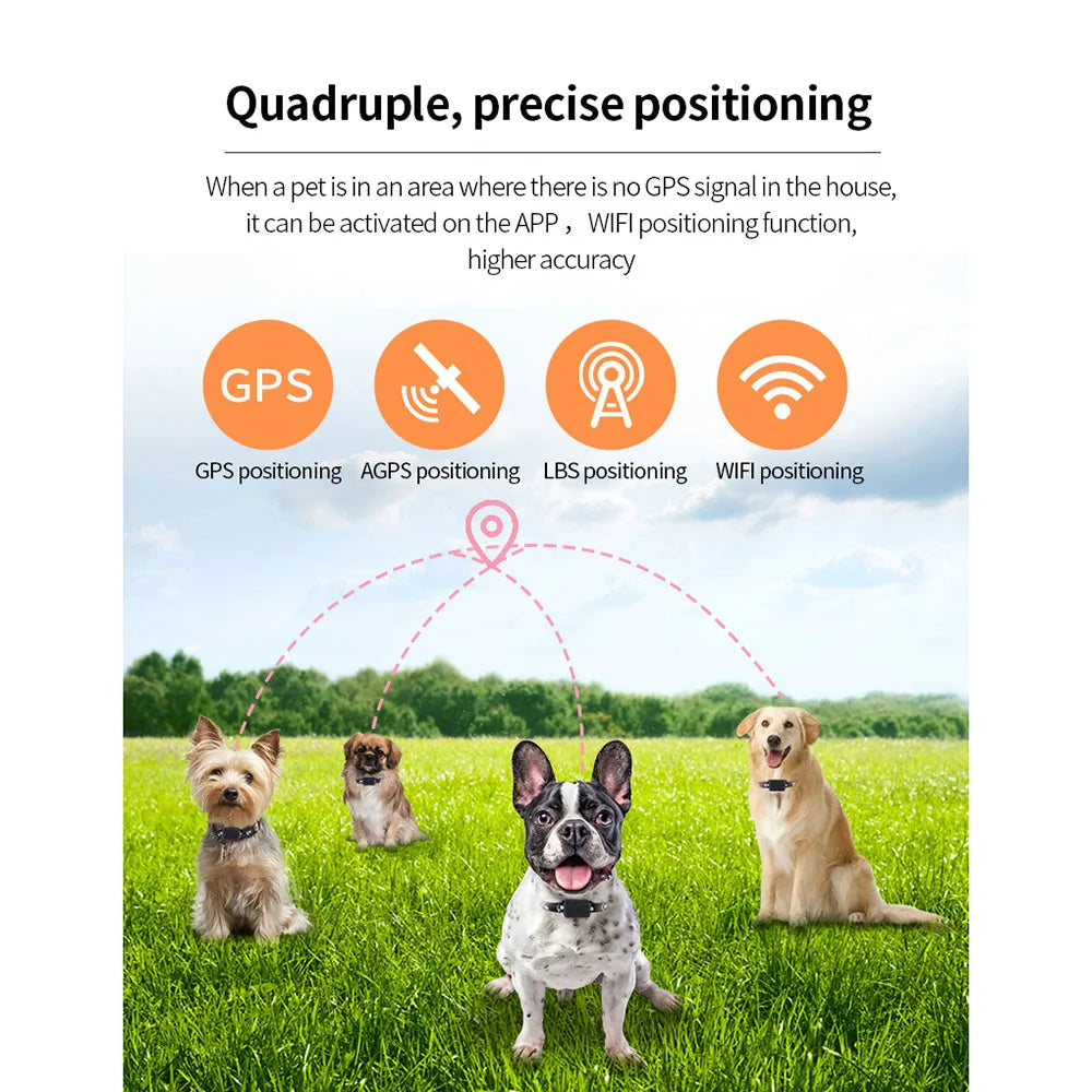 Waterproof GPS Pet Tracker Collar – Real-Time GSM & AGPS Locator for Dogs & Cats