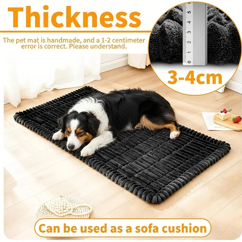 Summer Cooling Striped Dog Car Bed Mat, Washable Trunk Travel Cushion