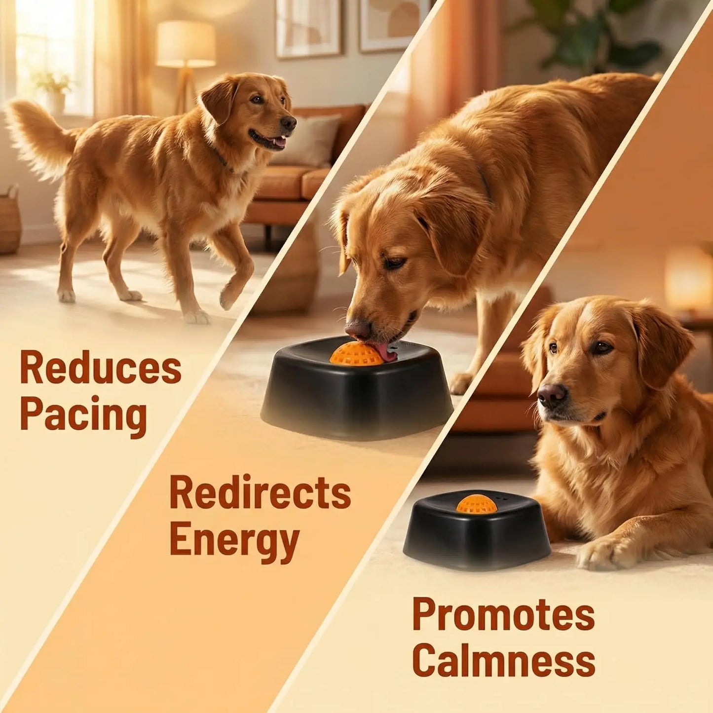 Rolling Ball Liquid Slow Feeder Dog Bowl - Interactive Anti-Slip Lick Toy