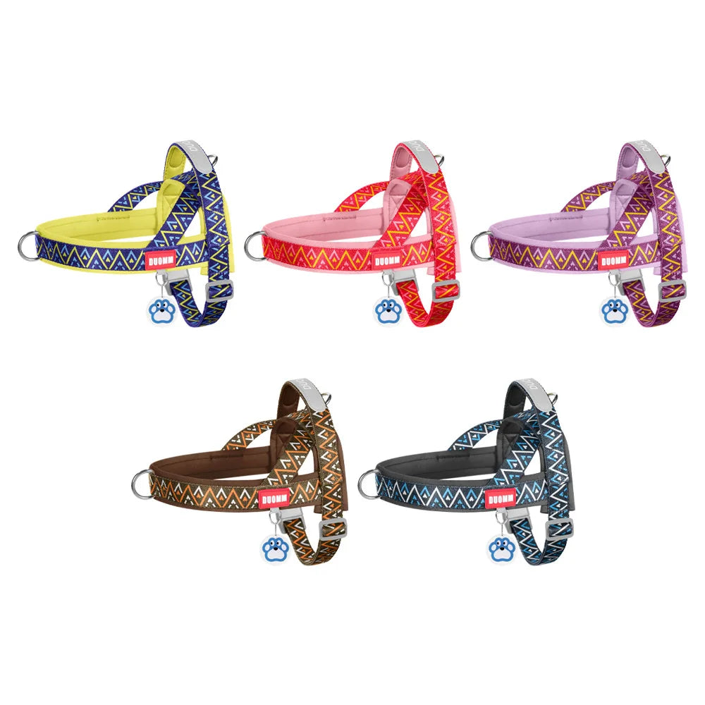 Fashion Printed Dog Harness: Soft No-Pull Padded Saddle Vest