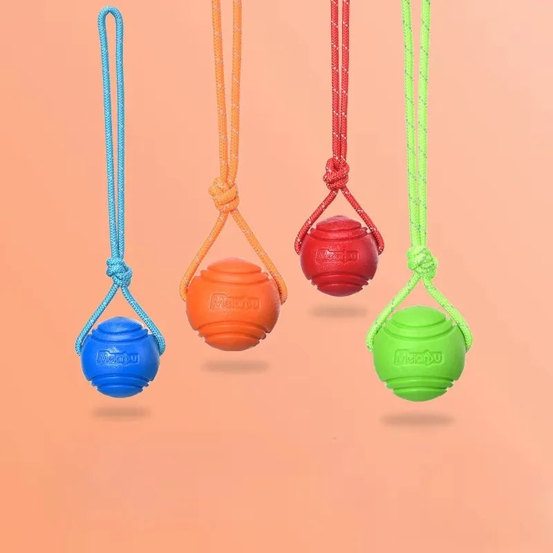 Durable Cotton Rope Dog Training Ball - Interactive Tugging & Catching Toy