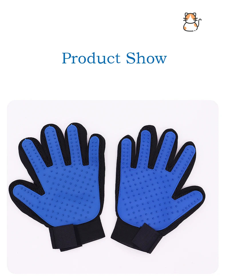 Pet Grooming Glove – Cat & Dog Deshedding Brush for Hair Removal, Bathing & Massage