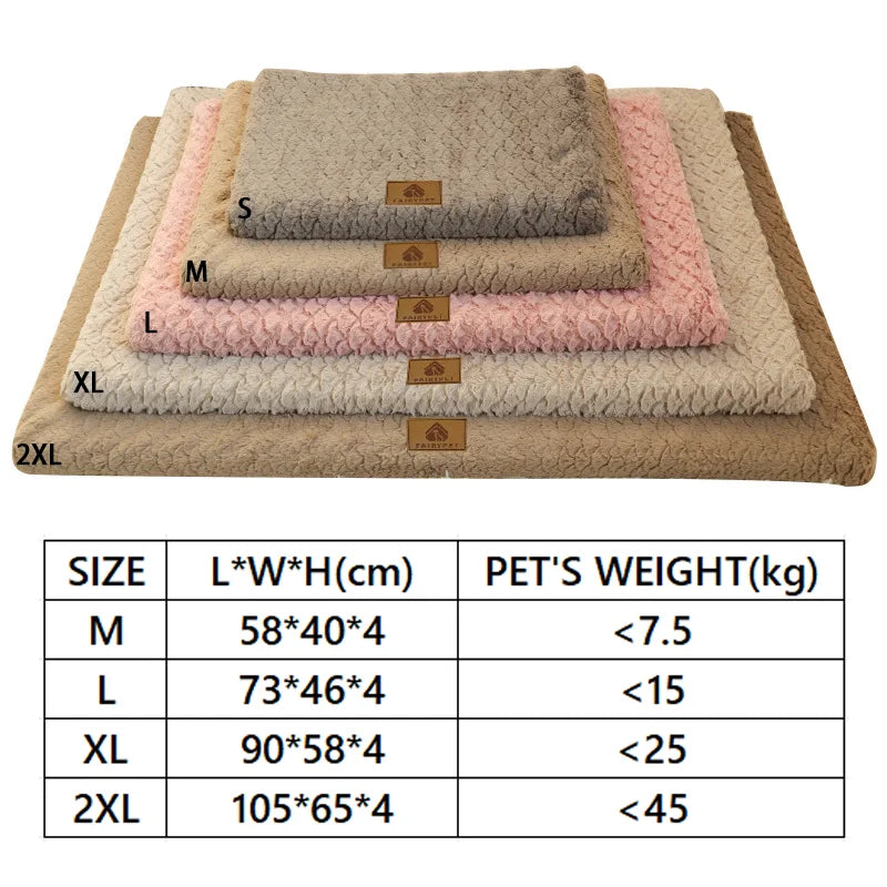 3D Foam Orthopedic Dog Bed, Washable Faux Fur Waterproof Crate Mat