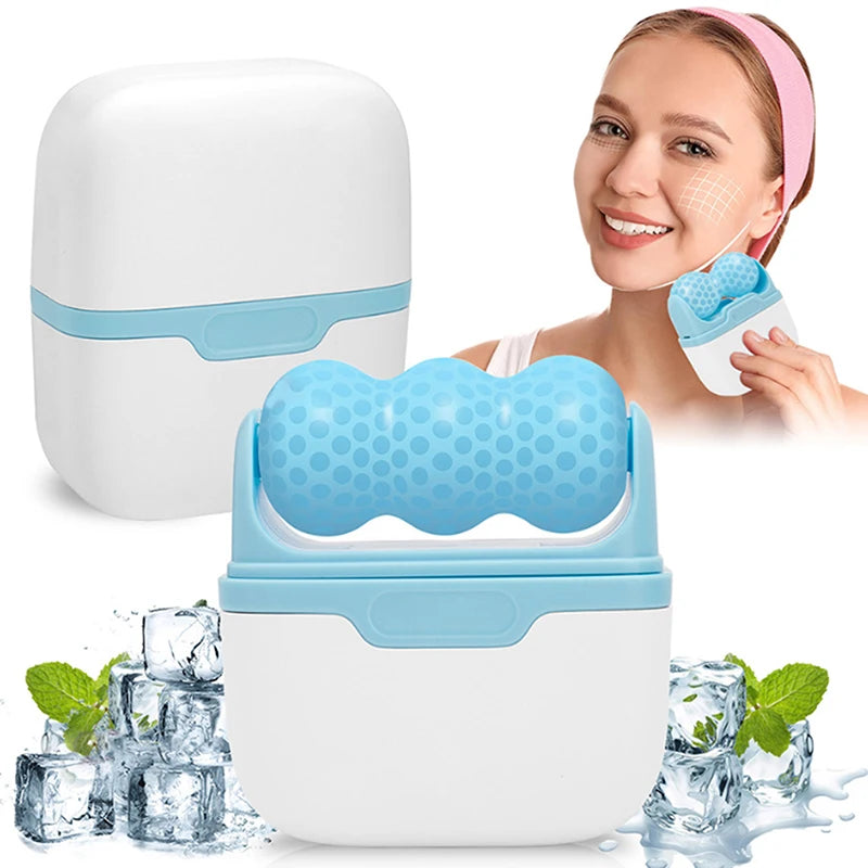 2-in-1 Facial Cold Massage Roller - Ice Roller for Face and Eyes, Pain Relief, and Skin Care Tool - PULSE MART