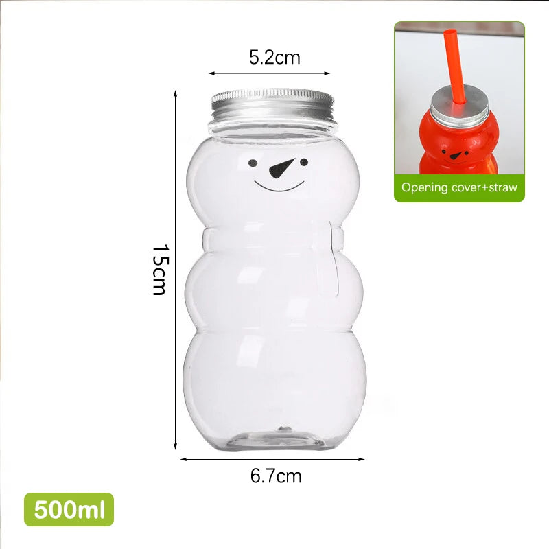 Disposable Drink Bottles Juice Storage Bottles Beverage Milk Tea Bottles Cute Bear Juice Drink Milk Tea Sealed Bottle - PULSE MART