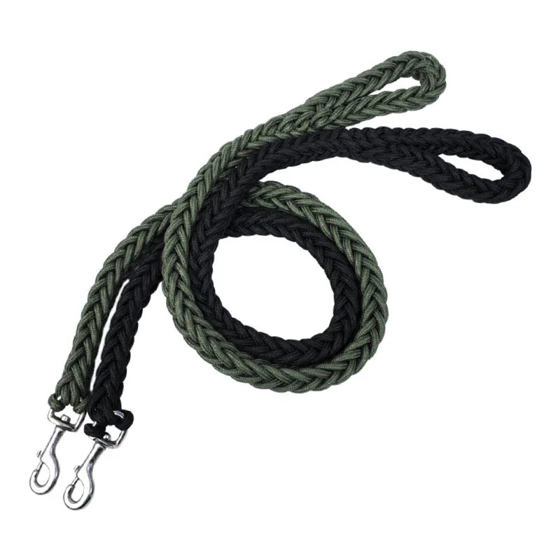 Heavy Puller Braided Dog Leash - Durable Nylon Rope Training Lead