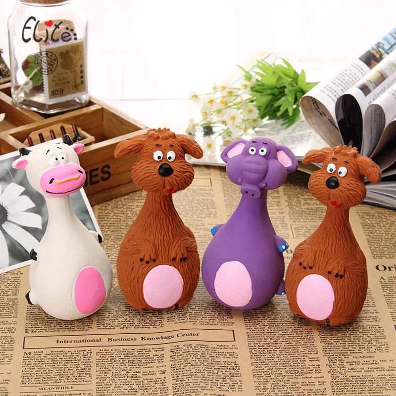Cartoon Voice Rubber Dog Toy - Tough Molar Cleaner for Teddies & Frenchies