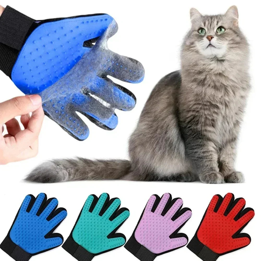 Cat Grooming Glove – Pet Hair Removal & Massage Brush for Cats and Dogs