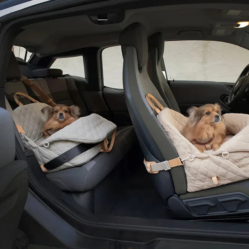 Luxury Pet Carrying Tote Bag, 2-in-1 Dog Car Booster Seat