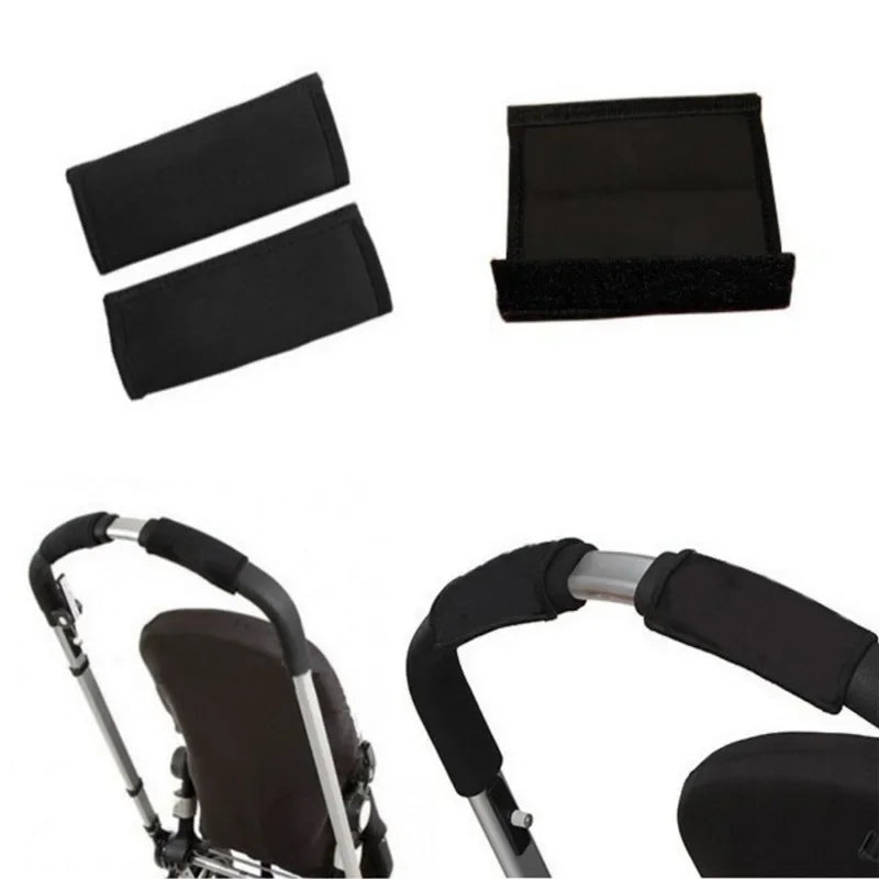 Baby Stroller Accessories, Carriage Front Handle, Pram Magic Tape, Oxford Cloth, Bumper Bar, Protective Cover, 2 Pcs - PULSE MART