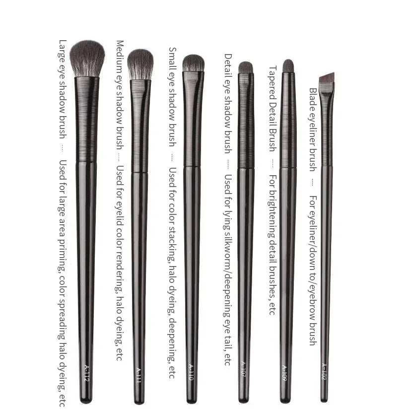 6-Piece Professional Eyeshadow Brush Set - Soft and Versatile for Contouring, Eyeliner, and Eyebrow Application - PULSE MART