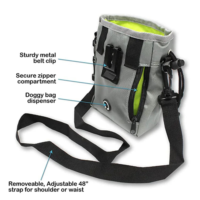 Dog Training Pouch Snack Carrier Outdoor Feeding Waist Bag Portable Foldable Pet Supplies Treat Holder Walking Adjustable Pack