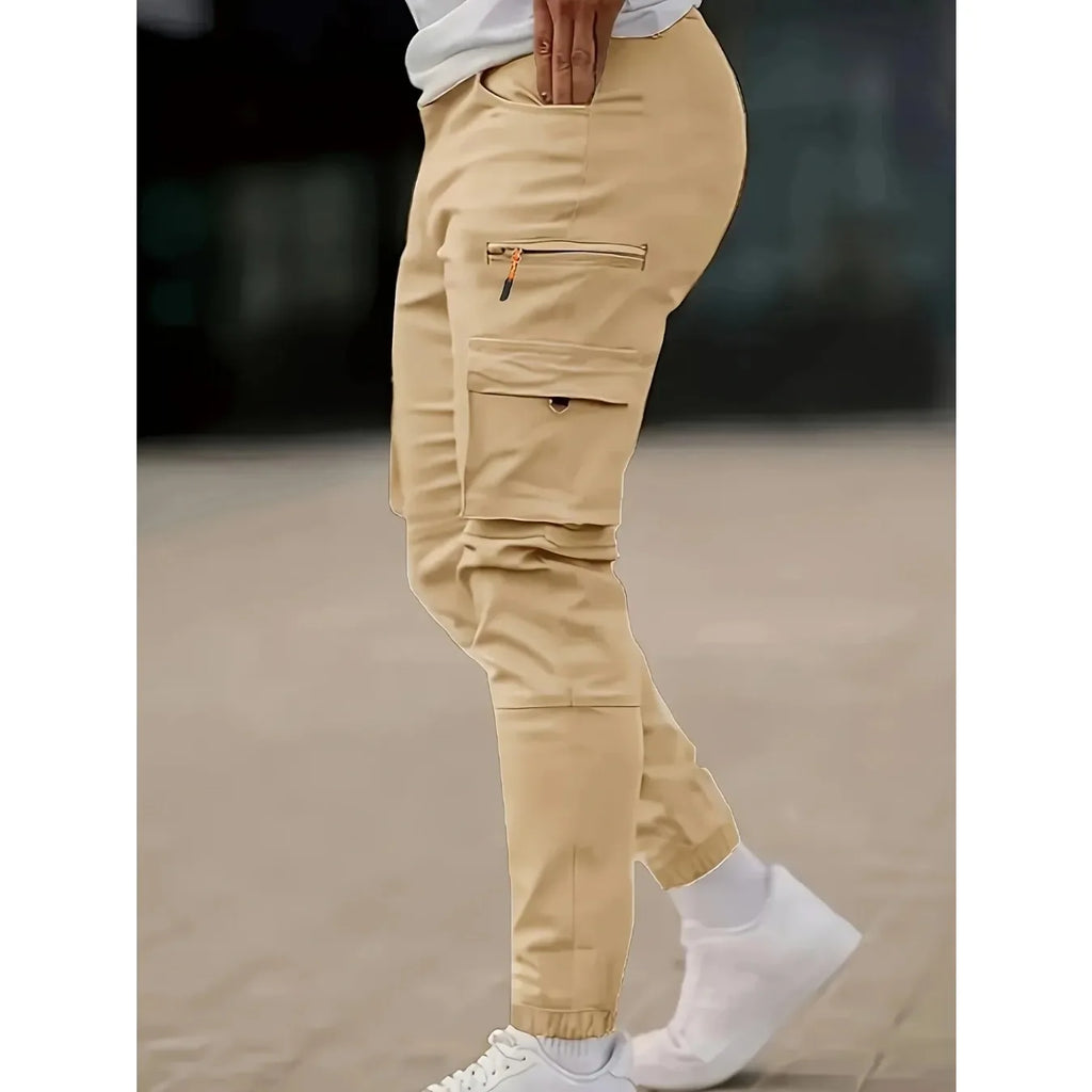 Men's Pants American Style Loose Straight Leg Workwear Multi-Pocket Casual Trousers Versatile