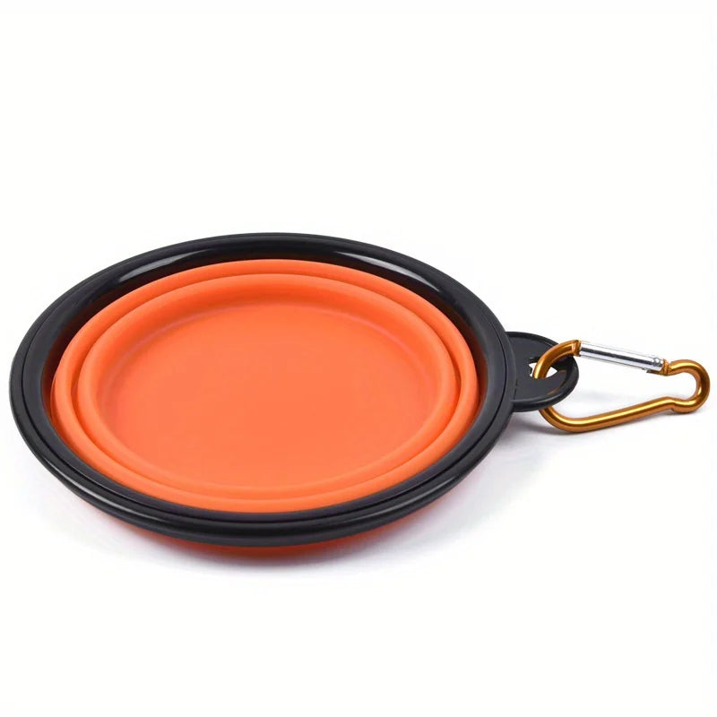 Collapsible Travel Dog Bowl with Lip - Portable Silicone Food & Water Dish