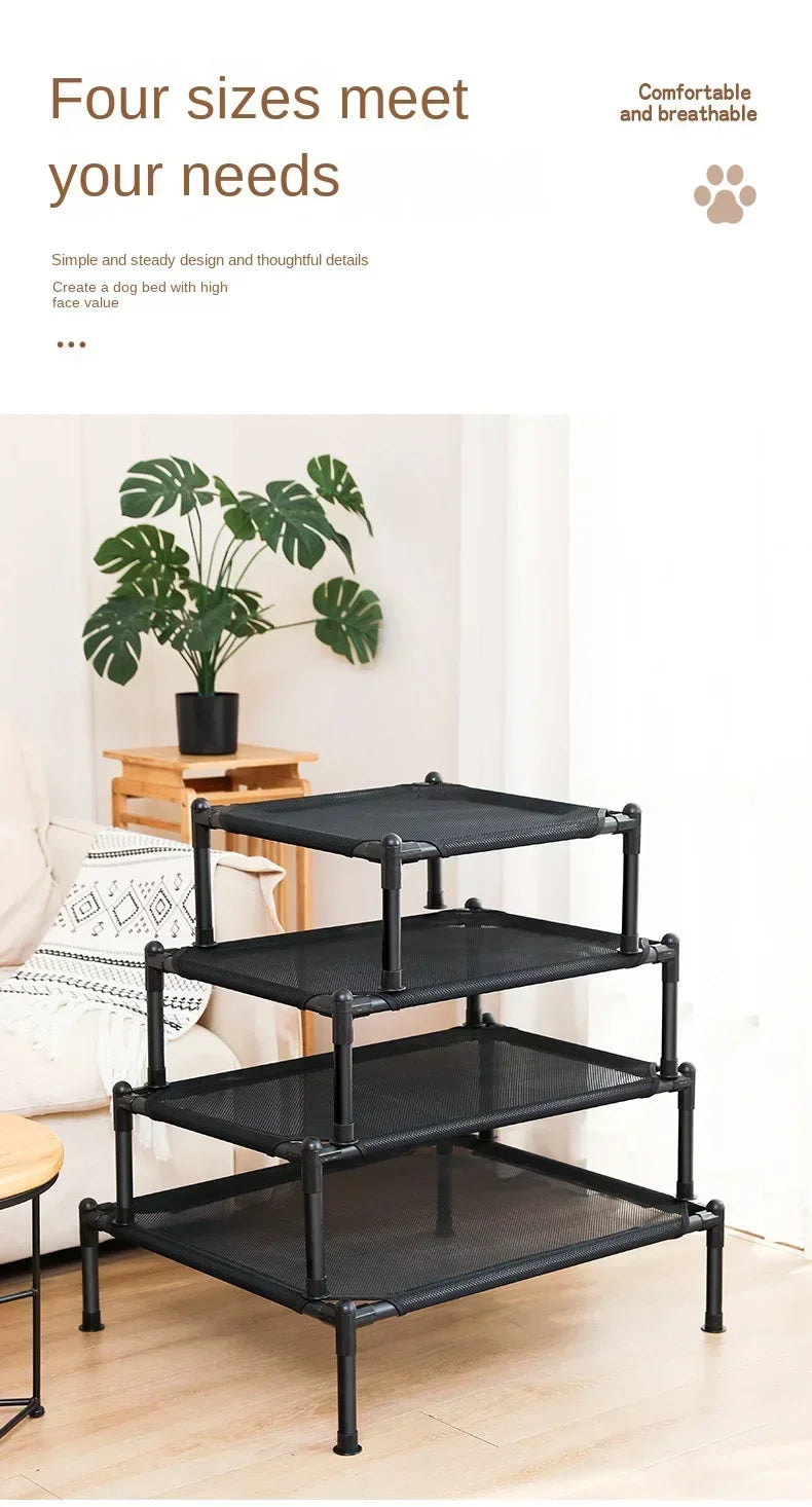 Folding Elevated Pet Bed, Portable Camping Dog & Cat Cot