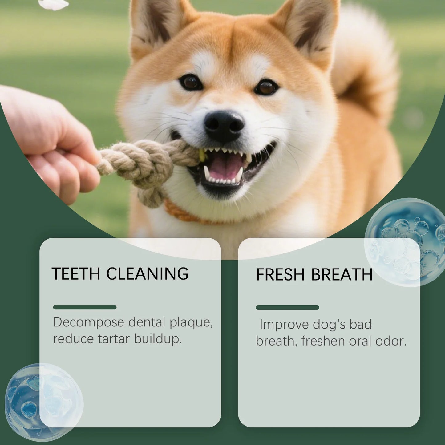 Natural Enzyme Dog Dental Powder - Cat Breath Freshener & Plaque Control
