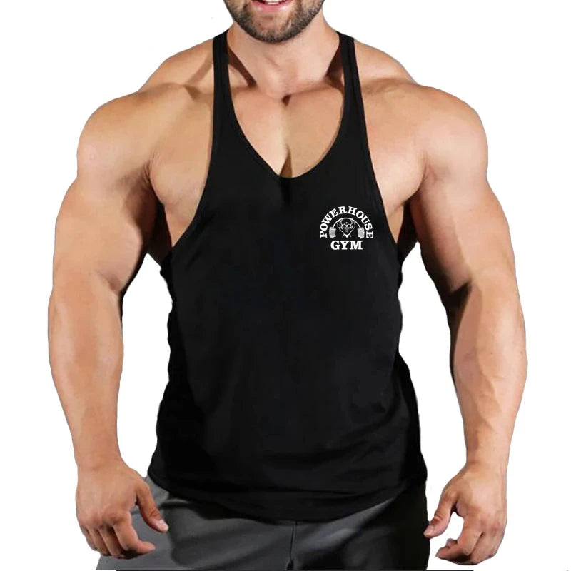 Men’s Gym Tank Top – Bodybuilding Fitness Vest, Sleeveless Stringer Singlet