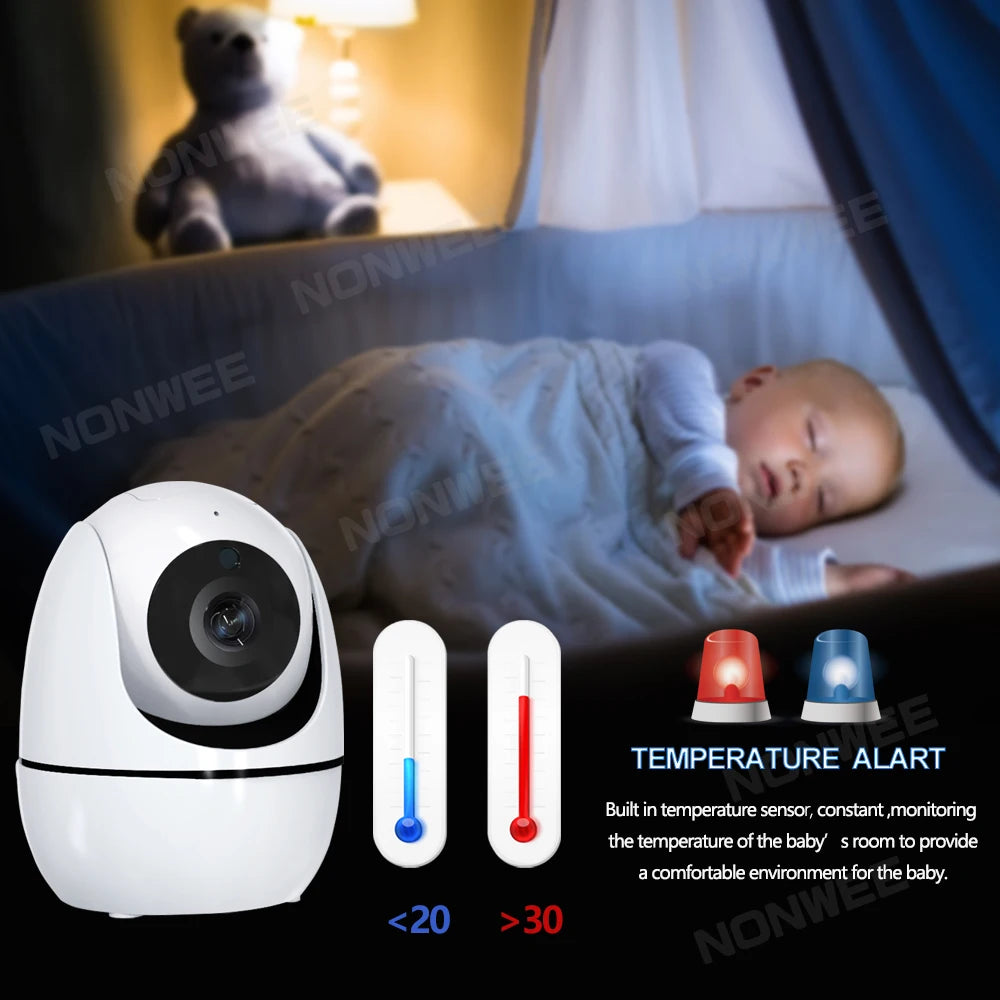 5" HD Baby Monitor with 2.4G FHSS Technology | 5000mAh Battery, 35H Long Lasting | Temperature Alert, VOX Mode, 360° Pan-Tilt | - PULSE MART
