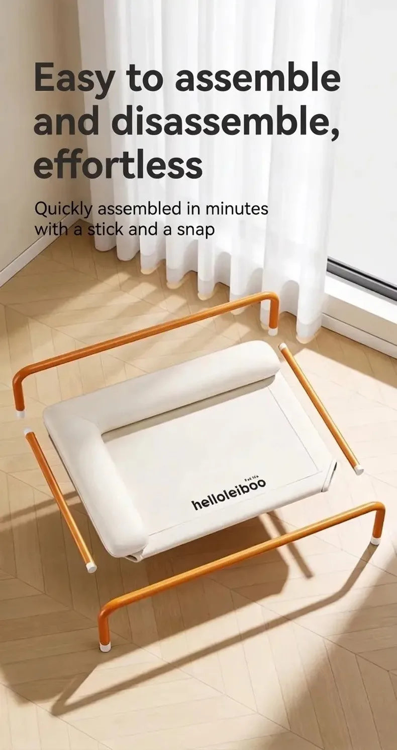 Elevated Mesh Dog Bed with Pillow, Raised Outdoor Patio Cot