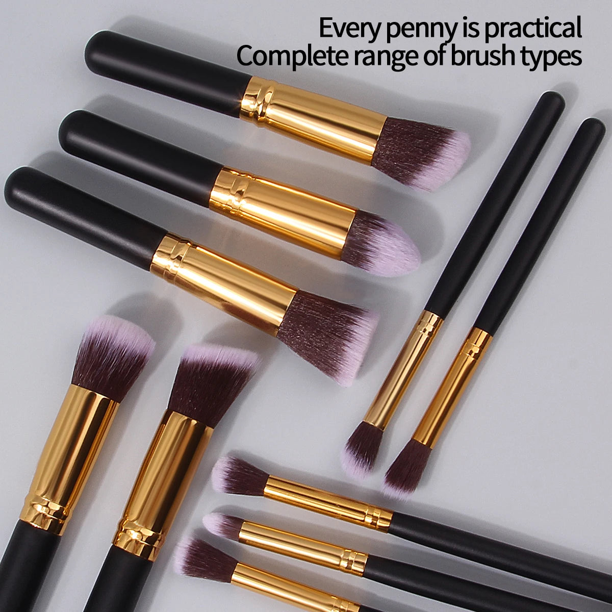 10-Piece Mini Makeup Brush Set - Essential Face Makeup Tools for Women - PULSE MART