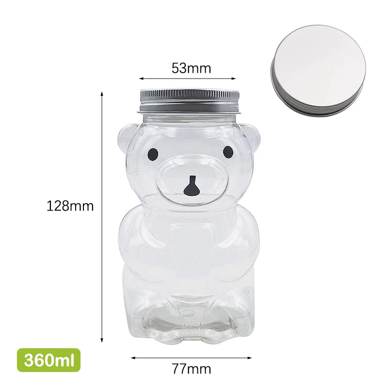 Disposable Drink Bottles Juice Storage Bottles Beverage Milk Tea Bottles Cute Bear Juice Drink Milk Tea Sealed Bottle - PULSE MART
