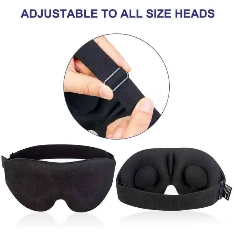 3D Eye Mask – Adjustable &amp; Light-Blocking Sleep Mask (Black) - PULSE MART