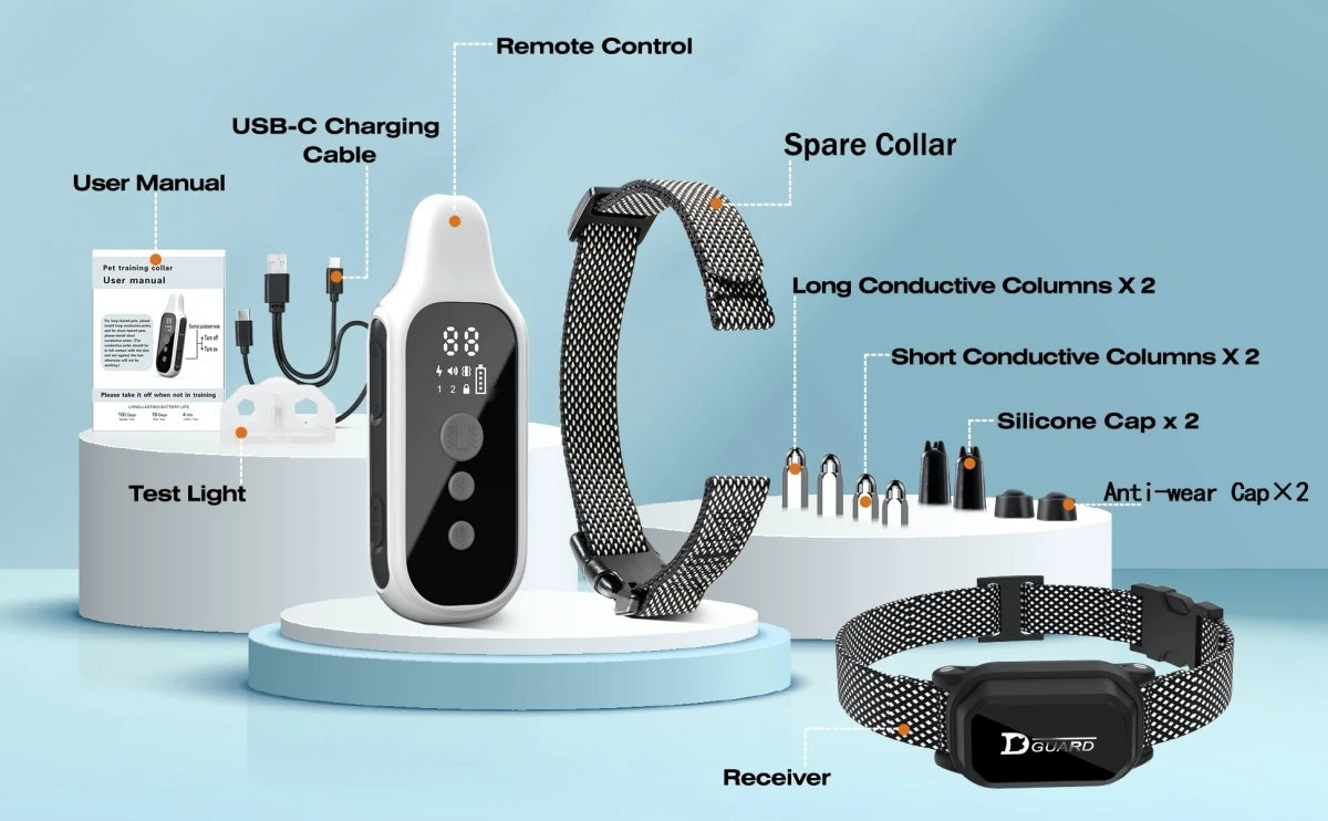 800M Dog Training Collar – Waterproof Rechargeable Remote Trainer with LCD Display