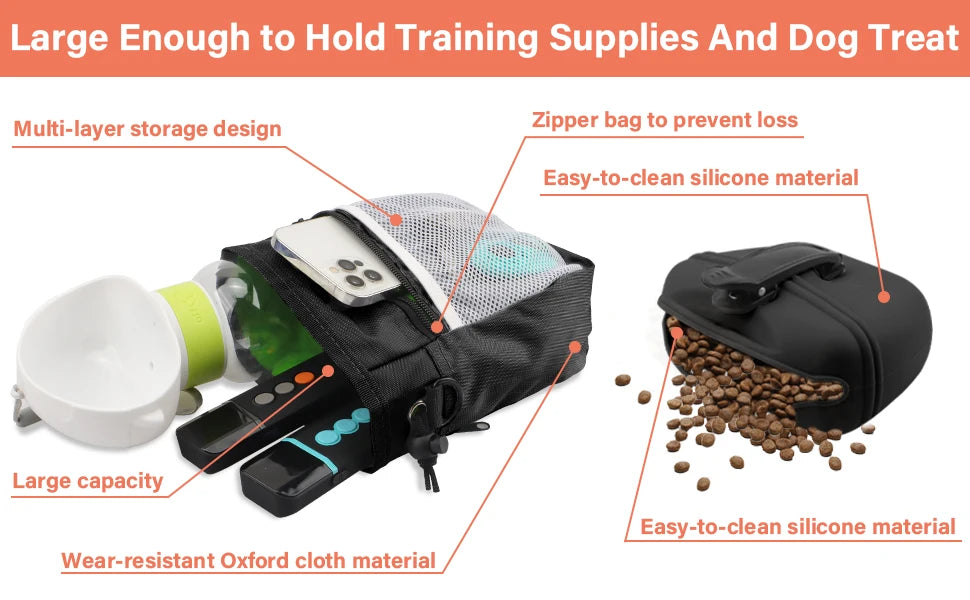 Ultimate Dog Training Kit - Treat Pouch, Clicker, Silent Whistle & Guide Set