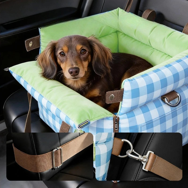 2-in-1 Pet Car Seat Carrier, Waterproof Detachable Travel Bag