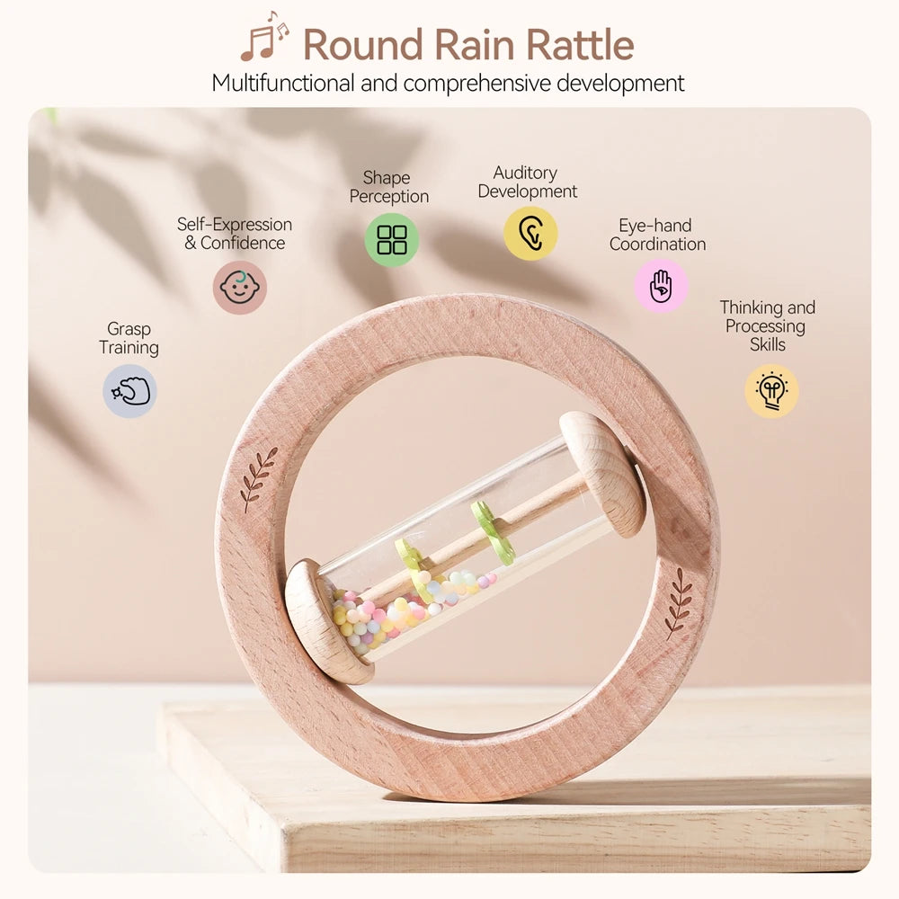 Montessori Rattle Baby Toys Rain Stick Hourglass Rain Music Rattle Baby Educational Toy Colorful Montessori Sensory Toys for Kid - PULSE MART