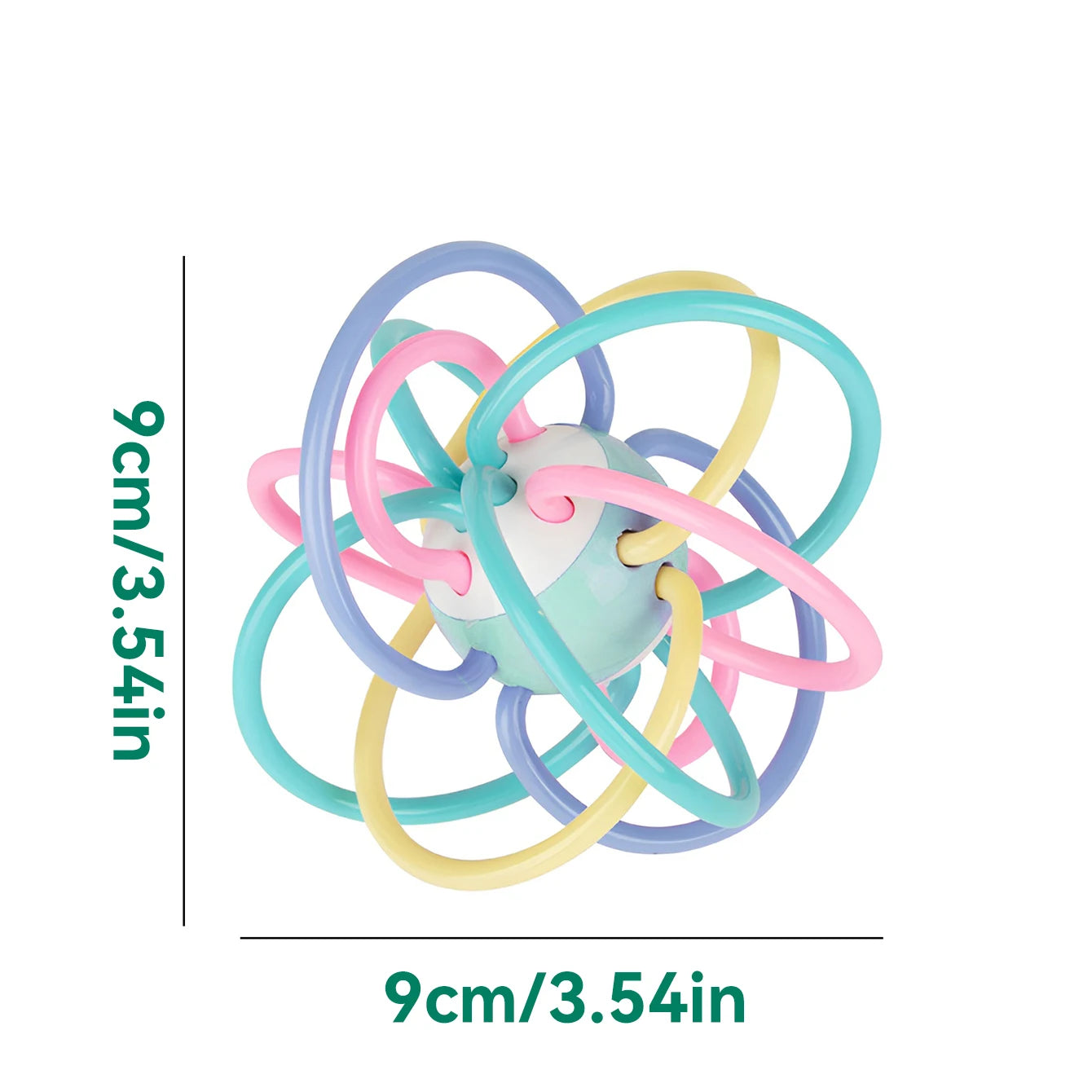 Baby toys: Manhattan ball, baby teething ball, soft rubber teething toy, hand-held ball for babies, newborn rattle - PULSE MART
