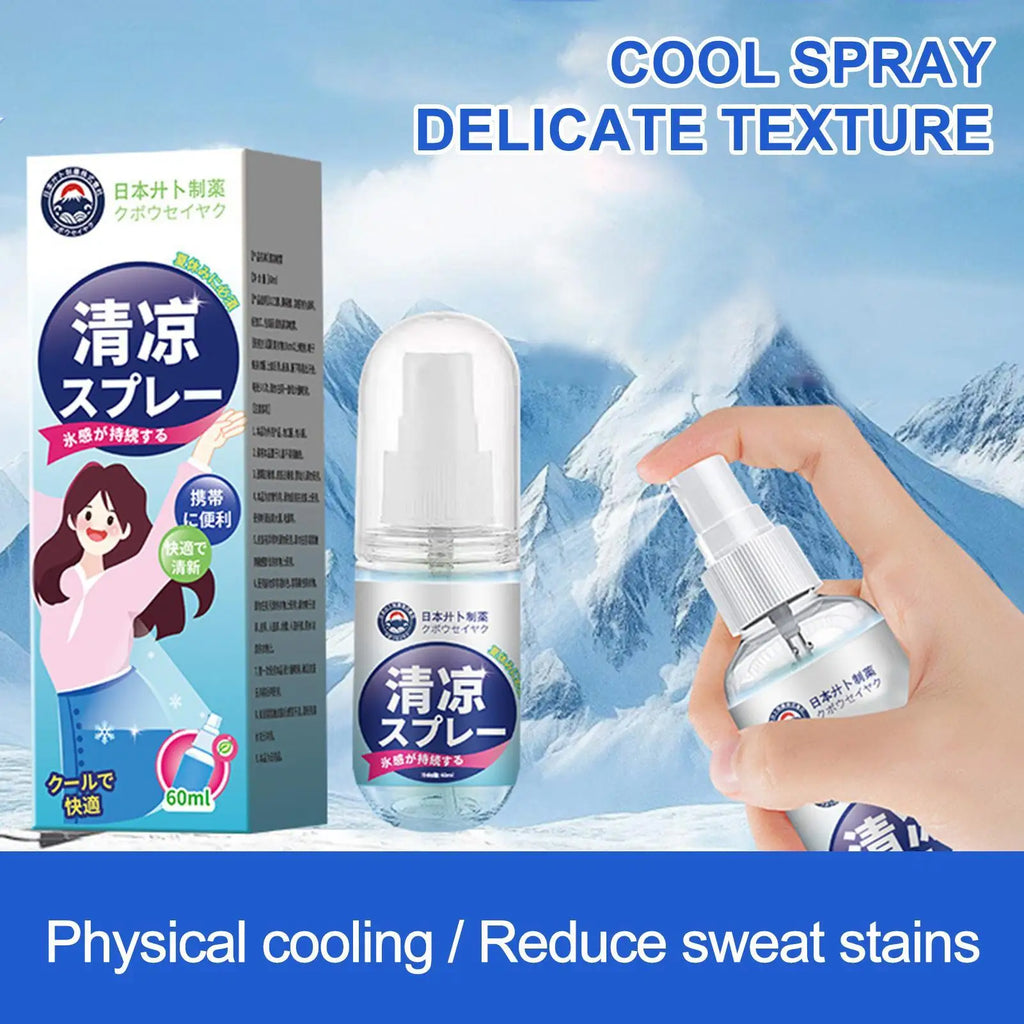 Cooling Spray for Body Refreshing Cool Body Mist 60ml Natural Cooling Supplies Hot Weather Relief
