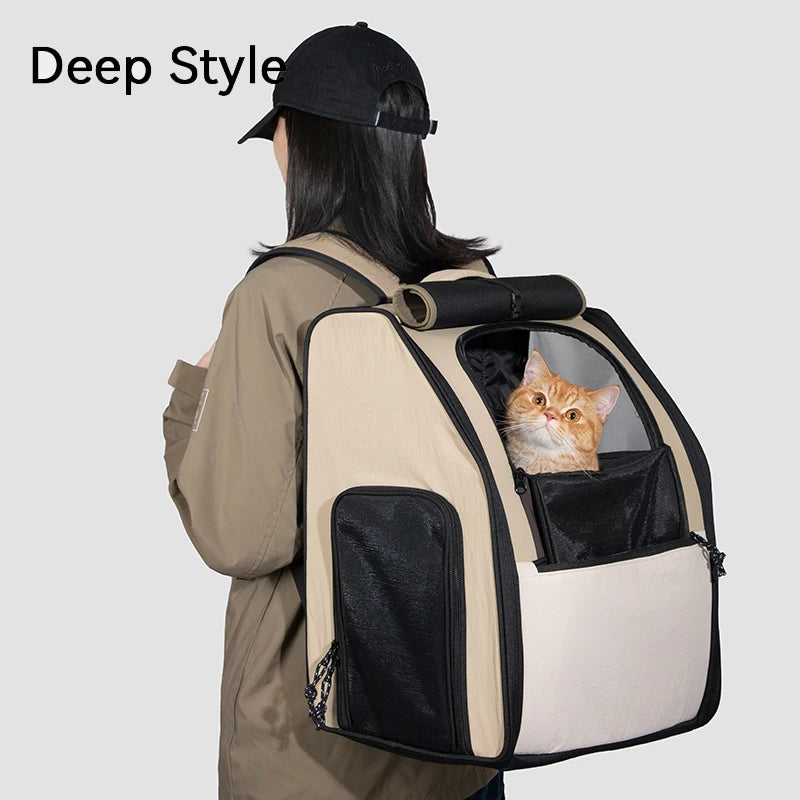 Pet Travel Backpack – Breathable Cat Carrier for Outdoor & Cabin Use