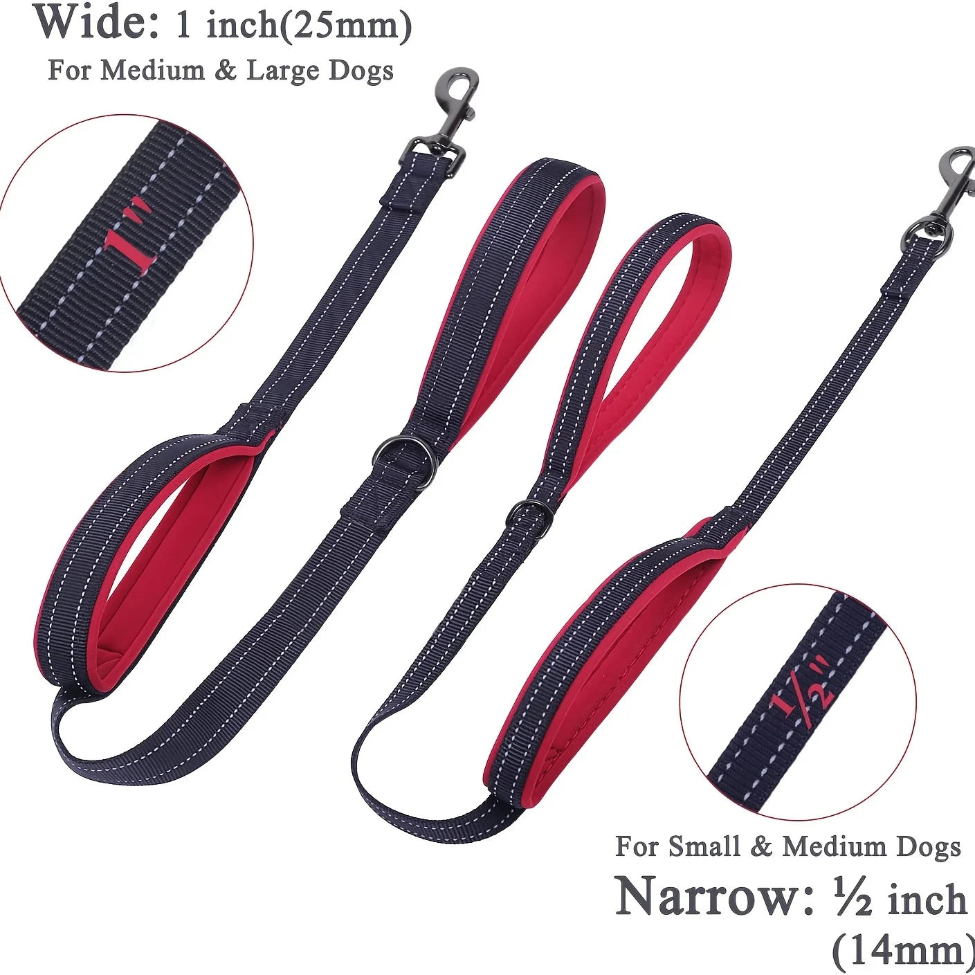 Double Handle Outdoor Travel Dog Leash - Heavy Duty Training Lead