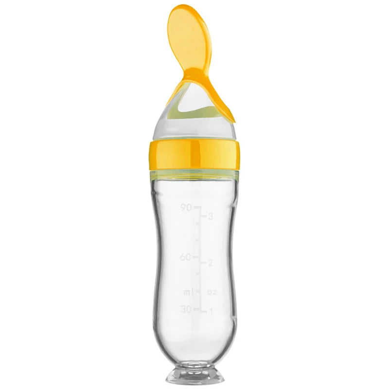 Baby Silicone Squeezing Feeding Bottle Newborn Baby Training Spoon Infant Cereal Food Supplement Feeder Bbay Safe Tableware - PULSE MART