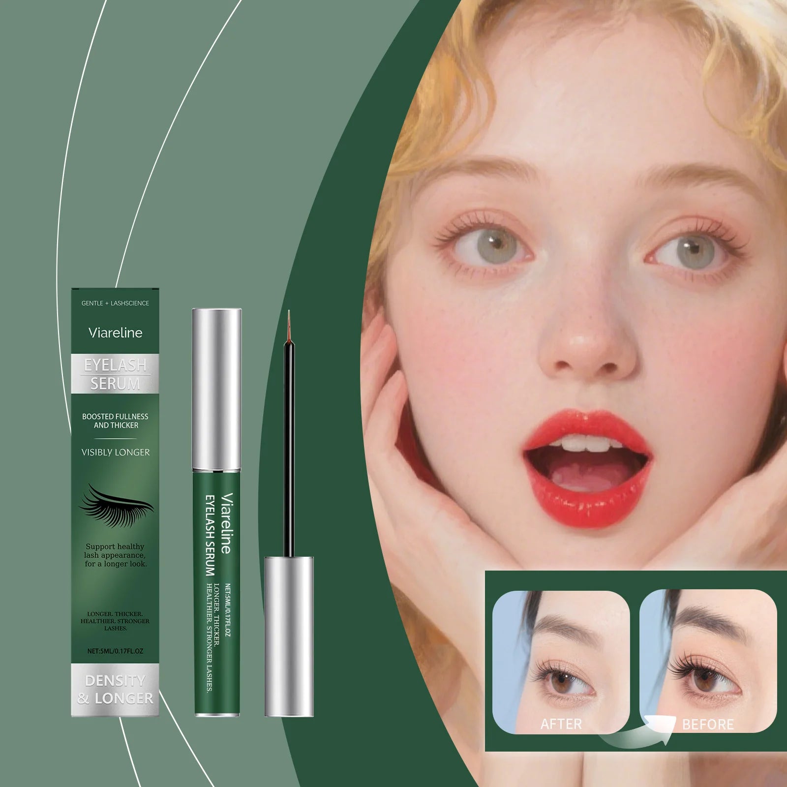 Eyelash and Eyebrow Care Serum - Natural Formula for Longer, Thicker, Fuller Lashes and Brows - PULSE MART