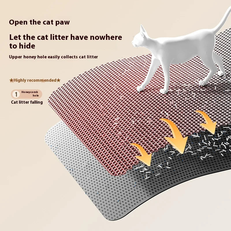 Premium 2-Layer Cat Litter Mat – Waterproof Non-Slip Sand Trapping Technology