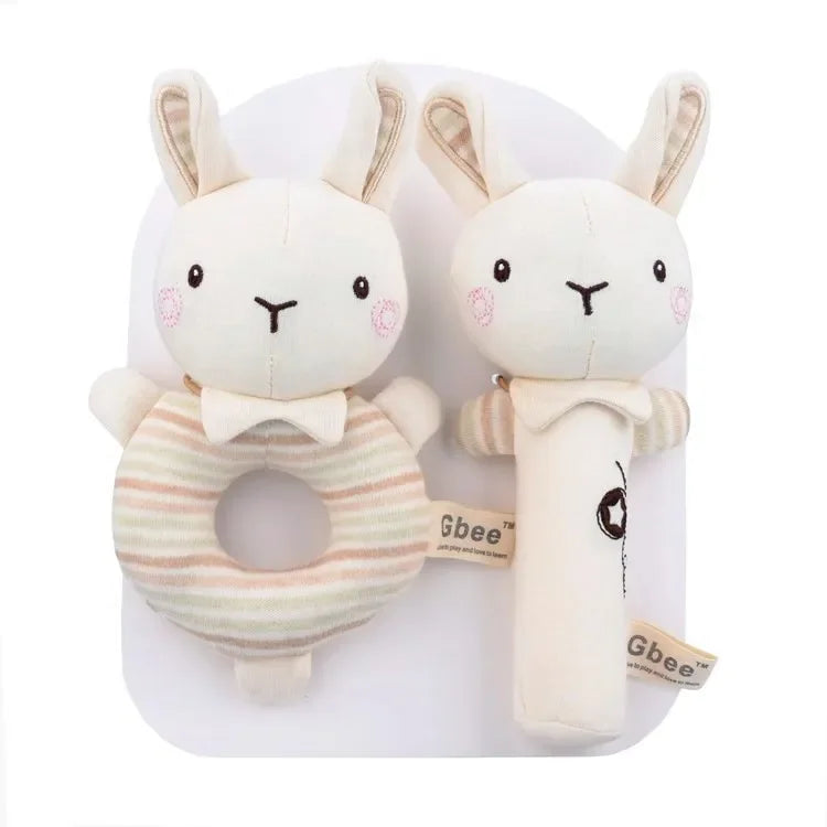 Baby Rattles Soft Cartoon Cute Plush Animal Rattles Toys Child Educational Handbells Soft Toddler Baby Comfort Toys - PULSE MART