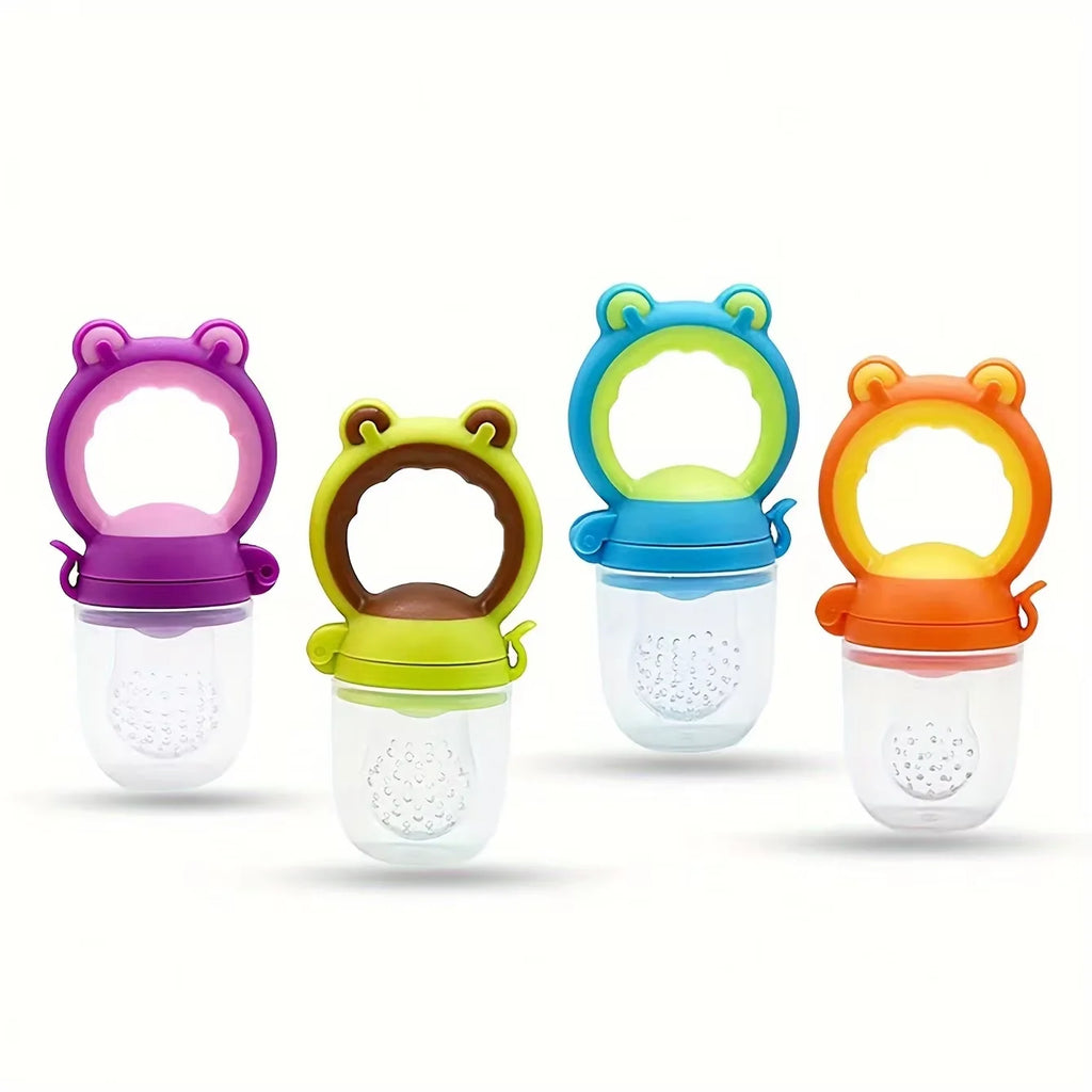 7pcs Baby Feeding Set: 2pcs Soft Silicone Feeding Bottle with Spoon,2pcs Fruit Feeder Pacifier with 3-Size Nipples - PULSE MART