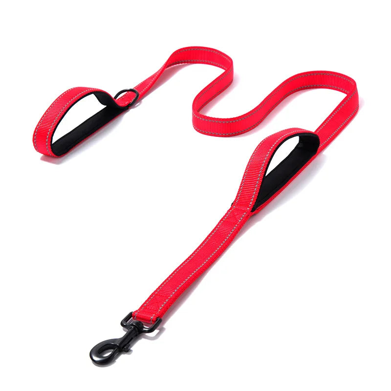 Double Handle Outdoor Travel Dog Leash - Heavy Duty Training Lead
