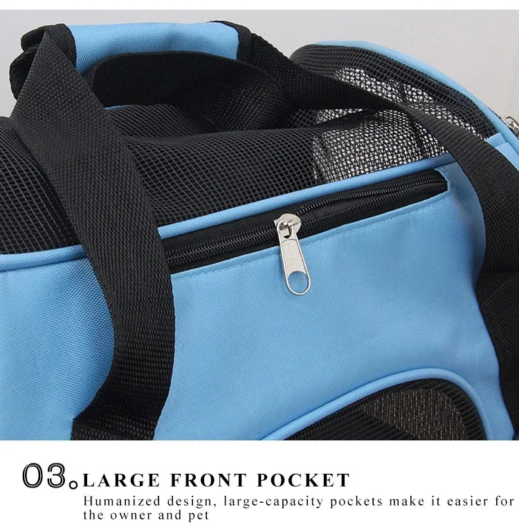 Portable Cat & Dog Carrier Bag – Foldable Breathable Mesh Pet Travel Handbag