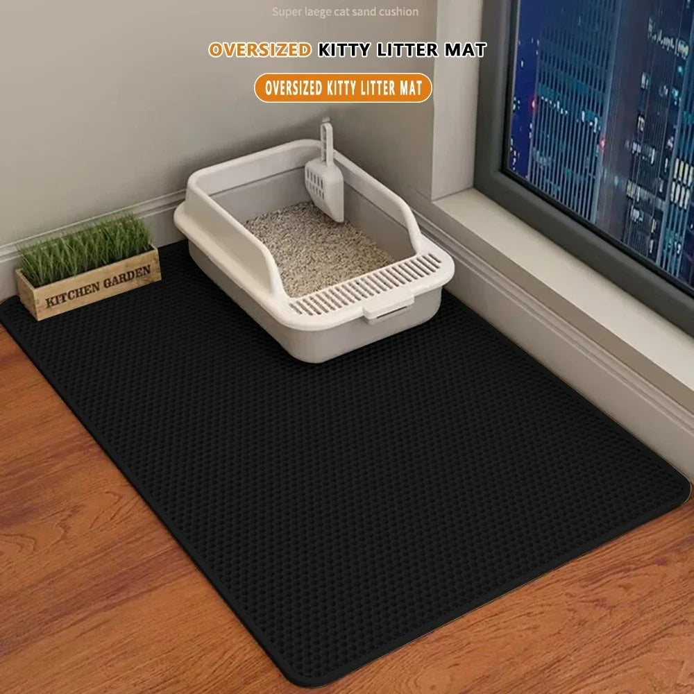 Premium 2-Layer Cat Litter Mat – Waterproof Non-Slip Sand Trapping Technology