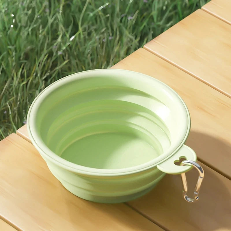 Collapsible Silicone Dog Bowl - Portable Travel Food & Water Container