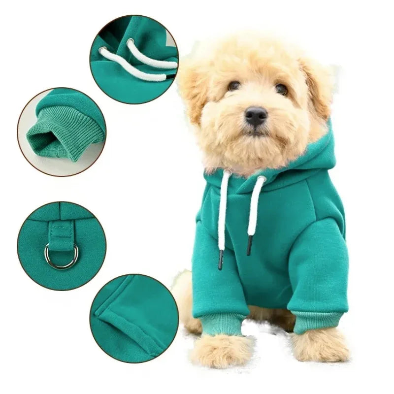 Warm Fleece Outdoor Dog Hoodie - Cozy Sweatshirt Vest for Bulldogs & Huskies