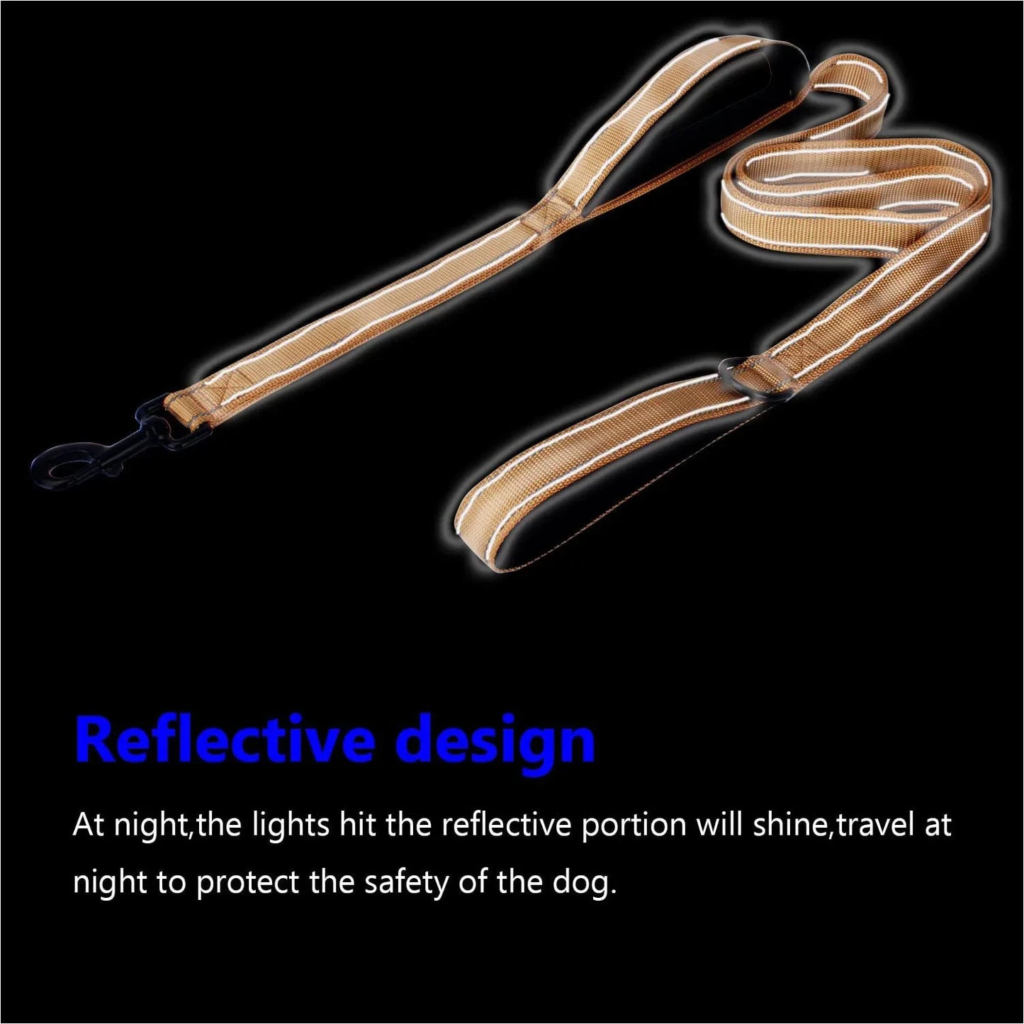 Double Handle Outdoor Travel Dog Leash - Heavy Duty Training Lead