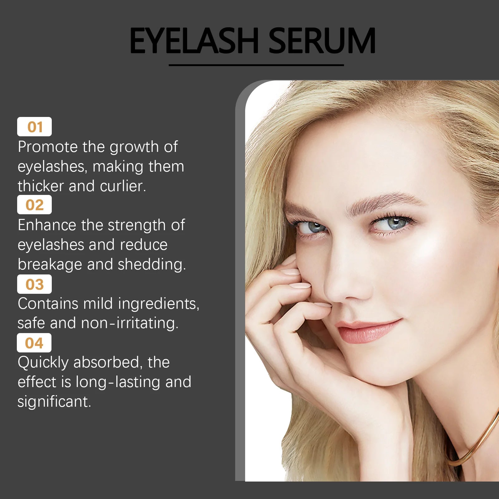 Gentle and Moisturizing Eyelash Growth Serum - Achieve Natural Curl, Smudge-Resistant Lashes - PULSE MART