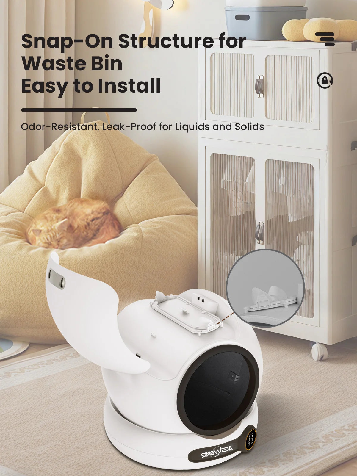 Automatic Self-Cleaning Cat Litter Box with App Control & Smart Deodorizer