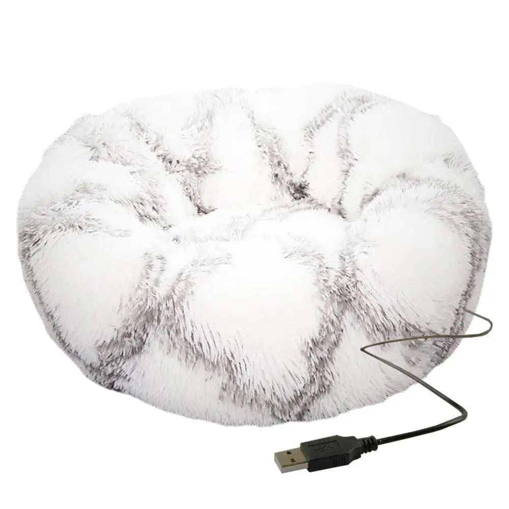 The Confort Therapy USB Heated Calming Donut Pet Bed