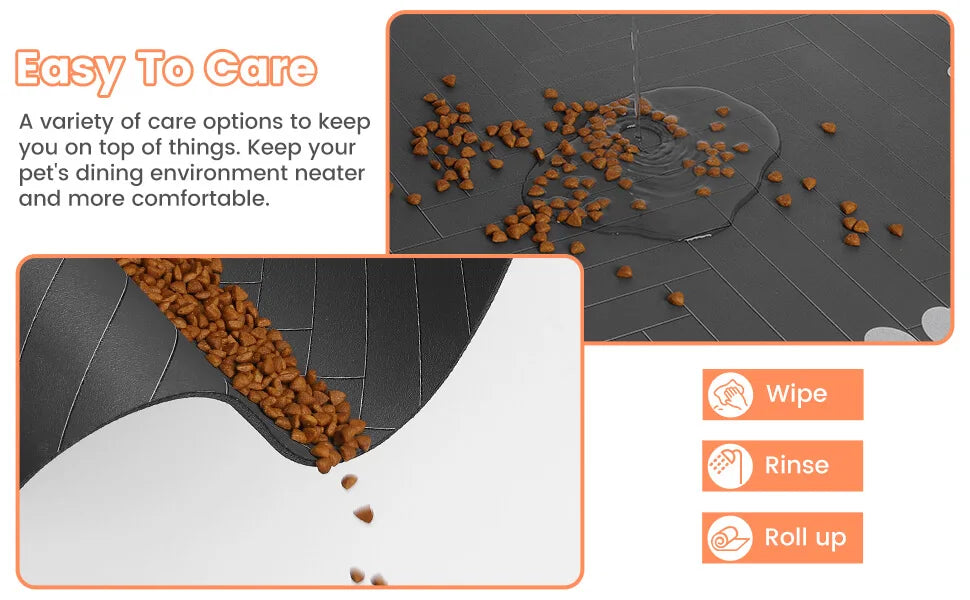 Waterproof Pet Feeding Mat, Absorbent Rubber-Backed Quick-Dry Placemat